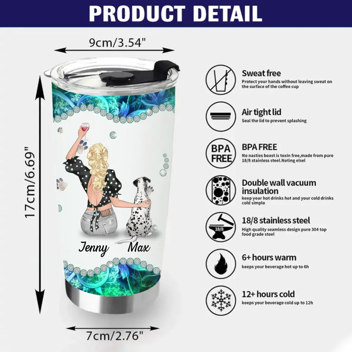 Personalized Dog Mom Tumbler - Up to 4 Dogs - Gift Idea For Dog Owners - Best Dog Mom Ever