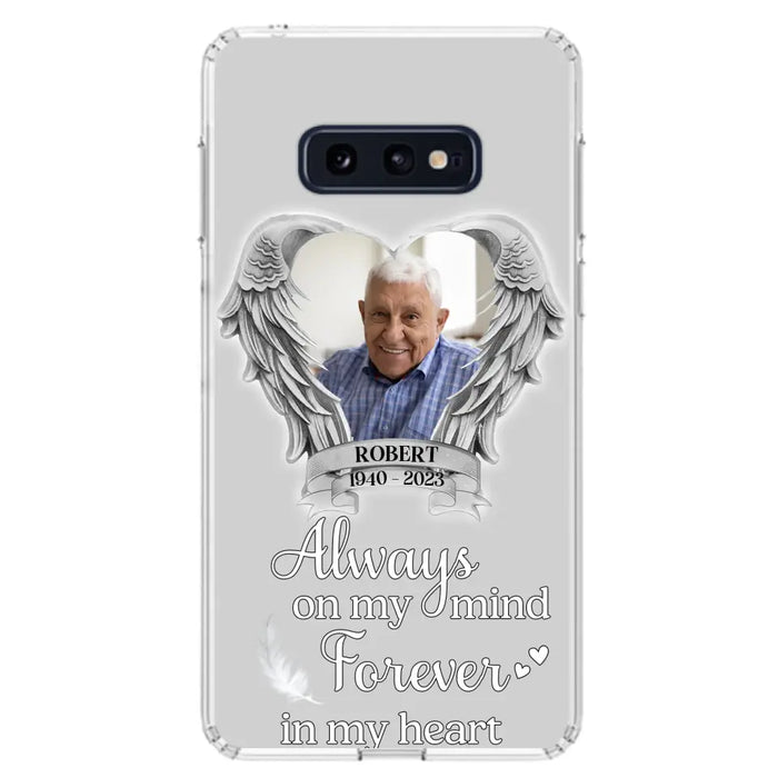 Custom Personalized Memorial Phone Case - Upload Photo - Memorial Gift Idea For Family Member - Always On My Mind Forever In My Heart