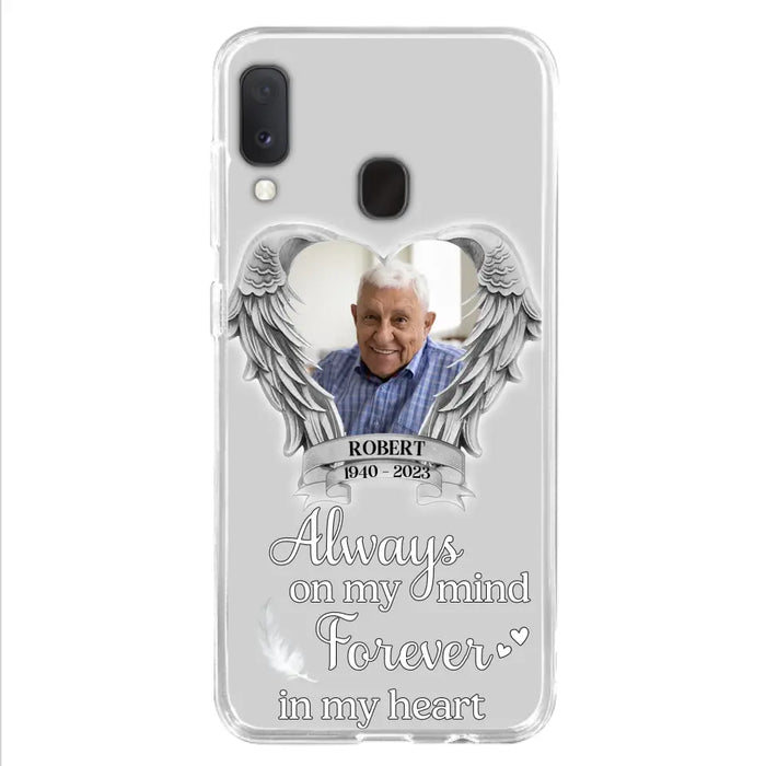 Custom Personalized Memorial Phone Case - Upload Photo - Memorial Gift Idea For Family Member - Always On My Mind Forever In My Heart