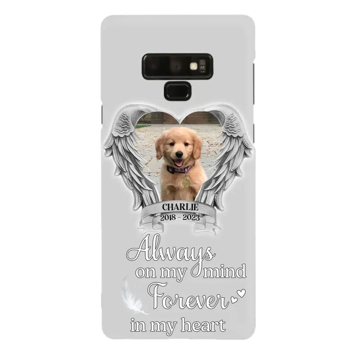 Personalized Memorial Phone Case - Upload Photo - Memorial Gift Idea For Pet Lover - Always On My Mind Forever In My Heart - Case For iPhone/Samsung