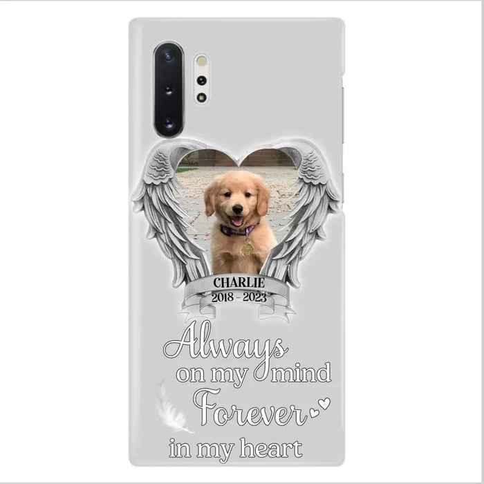 Personalized Memorial Phone Case - Upload Photo - Memorial Gift Idea For Pet Lover - Always On My Mind Forever In My Heart - Case For iPhone/Samsung