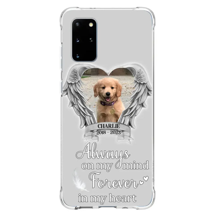 Personalized Memorial Phone Case - Upload Photo - Memorial Gift Idea For Pet Lover - Always On My Mind Forever In My Heart - Case For iPhone/Samsung