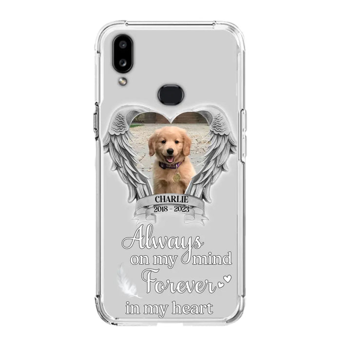 Personalized Memorial Phone Case - Upload Photo - Memorial Gift Idea For Pet Lover - Always On My Mind Forever In My Heart - Case For iPhone/Samsung