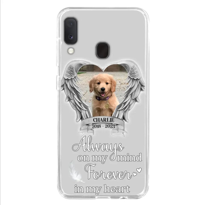 Personalized Memorial Phone Case - Upload Photo - Memorial Gift Idea For Pet Lover - Always On My Mind Forever In My Heart - Case For iPhone/Samsung