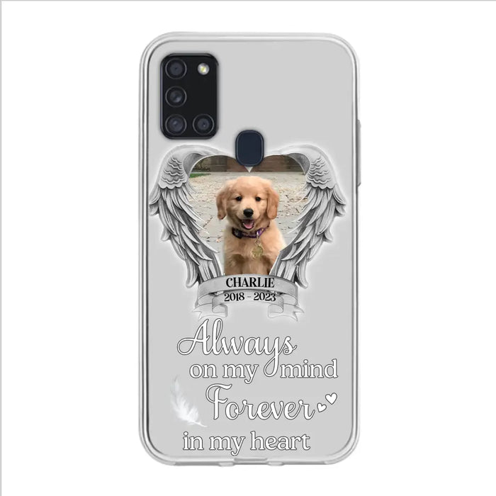 Personalized Memorial Phone Case - Upload Photo - Memorial Gift Idea For Pet Lover - Always On My Mind Forever In My Heart - Case For iPhone/Samsung