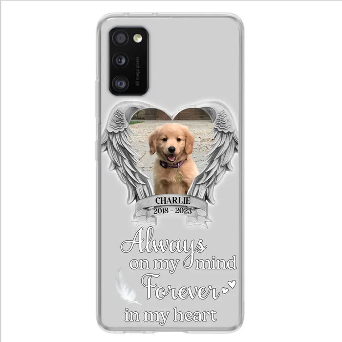 Personalized Memorial Phone Case - Upload Photo - Memorial Gift Idea For Pet Lover - Always On My Mind Forever In My Heart - Case For iPhone/Samsung