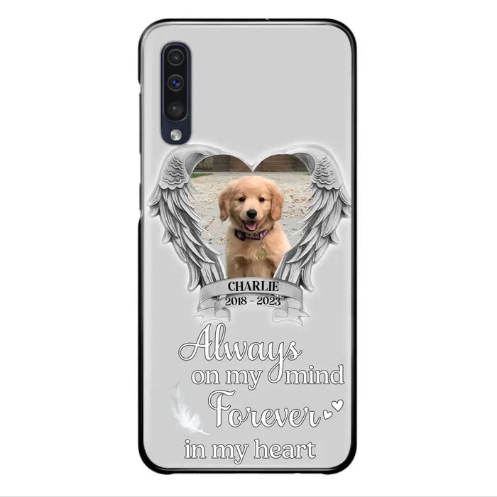 Personalized Memorial Phone Case - Upload Photo - Memorial Gift Idea For Pet Lover - Always On My Mind Forever In My Heart - Case For iPhone/Samsung