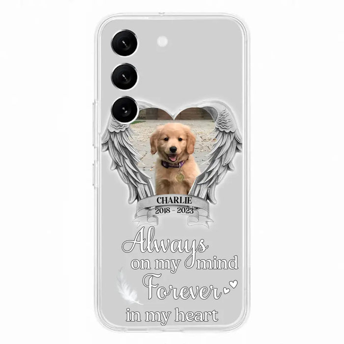 Personalized Memorial Phone Case - Upload Photo - Memorial Gift Idea For Pet Lover - Always On My Mind Forever In My Heart - Case For iPhone/Samsung