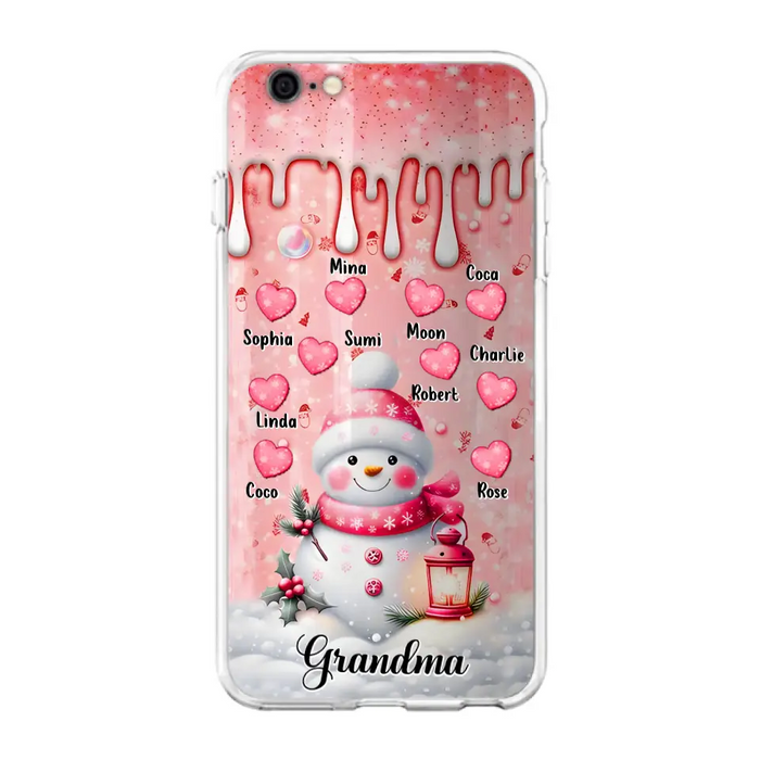 Personalized Snowman Grandma Phone Case - Christmas Gift Idea For Grandma - Up to 10 Kids - Case For iPhone/Samsung - Grandma