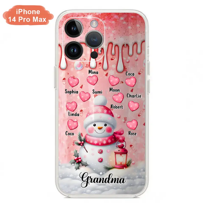 Personalized Snowman Grandma Phone Case - Christmas Gift Idea For Grandma - Up to 10 Kids - Case For iPhone/Samsung - Grandma