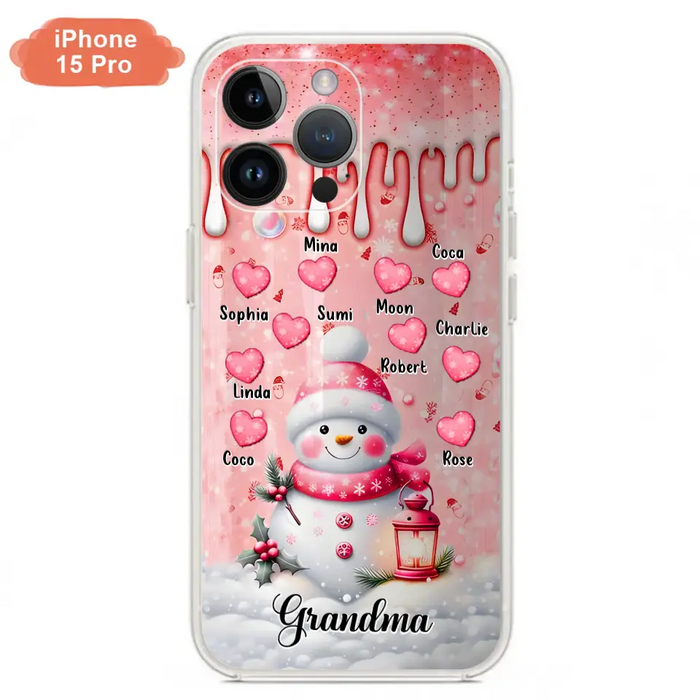 Personalized Snowman Grandma Phone Case - Christmas Gift Idea For Grandma - Up to 10 Kids - Case For iPhone/Samsung - Grandma