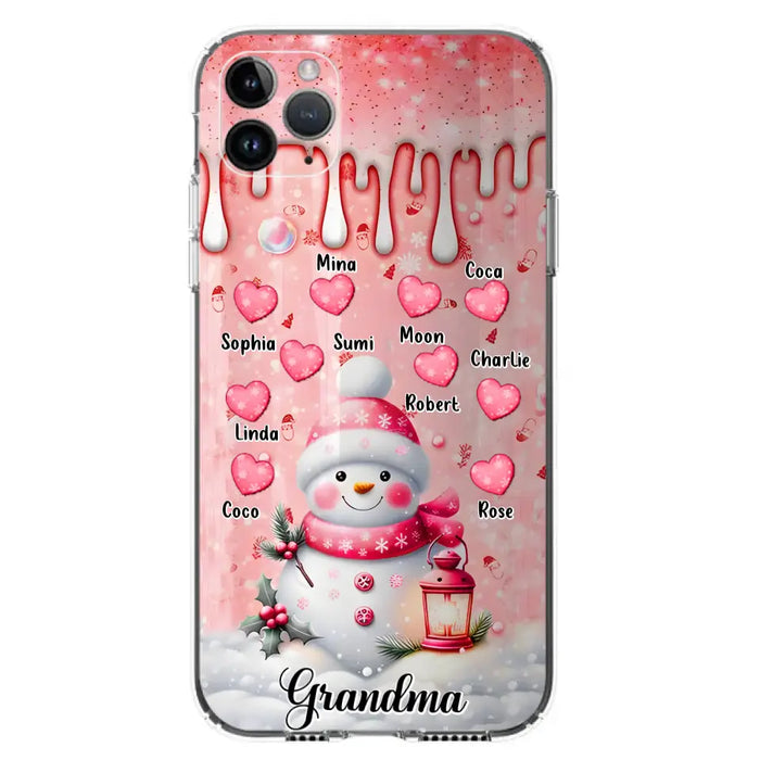 Personalized Snowman Grandma Phone Case - Christmas Gift Idea For Grandma - Up to 10 Kids - Case For iPhone/Samsung - Grandma