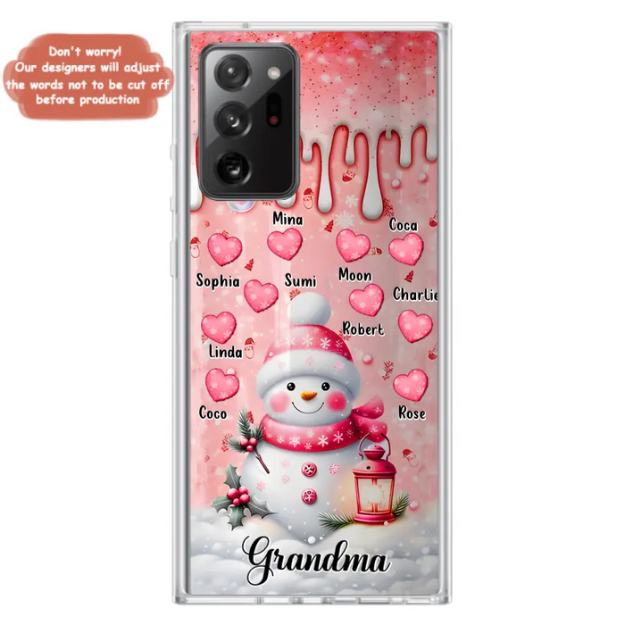 Personalized Snowman Grandma Phone Case - Christmas Gift Idea For Grandma - Up to 10 Kids - Case For iPhone/Samsung - Grandma