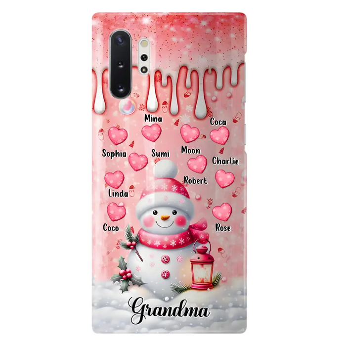 Personalized Snowman Grandma Phone Case - Christmas Gift Idea For Grandma - Up to 10 Kids - Case For iPhone/Samsung - Grandma