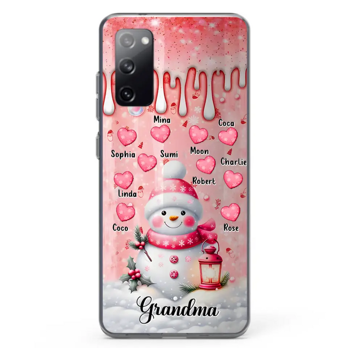 Personalized Snowman Grandma Phone Case - Christmas Gift Idea For Grandma - Up to 10 Kids - Case For iPhone/Samsung - Grandma