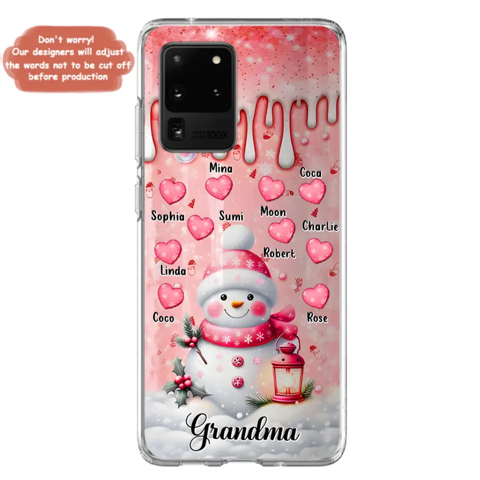 Personalized Snowman Grandma Phone Case - Christmas Gift Idea For Grandma - Up to 10 Kids - Case For iPhone/Samsung - Grandma