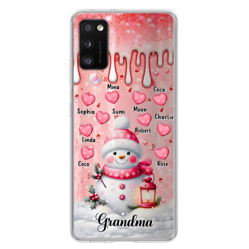 Personalized Snowman Grandma Phone Case - Christmas Gift Idea For Grandma - Up to 10 Kids - Case For iPhone/Samsung - Grandma