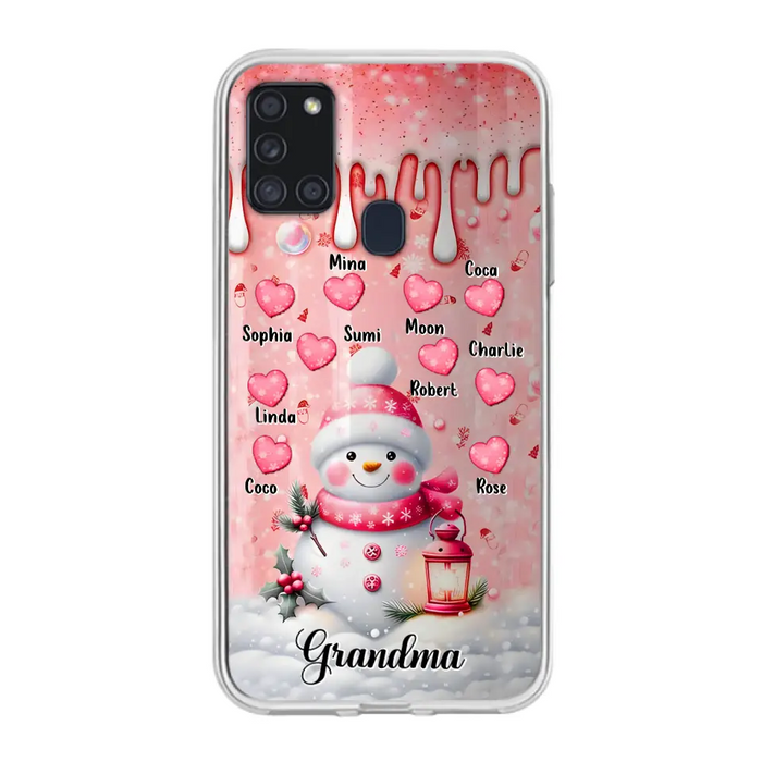 Personalized Snowman Grandma Phone Case - Christmas Gift Idea For Grandma - Up to 10 Kids - Case For iPhone/Samsung - Grandma