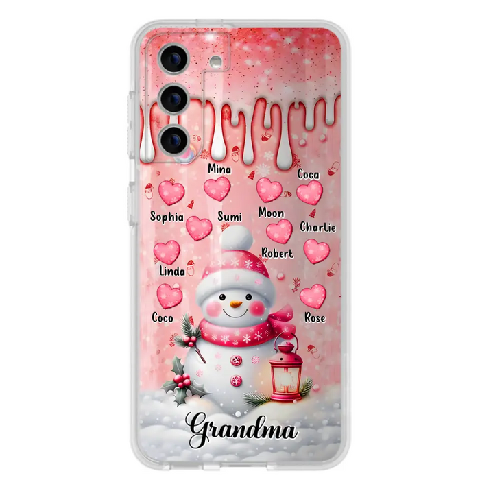 Personalized Snowman Grandma Phone Case - Christmas Gift Idea For Grandma - Up to 10 Kids - Case For iPhone/Samsung - Grandma