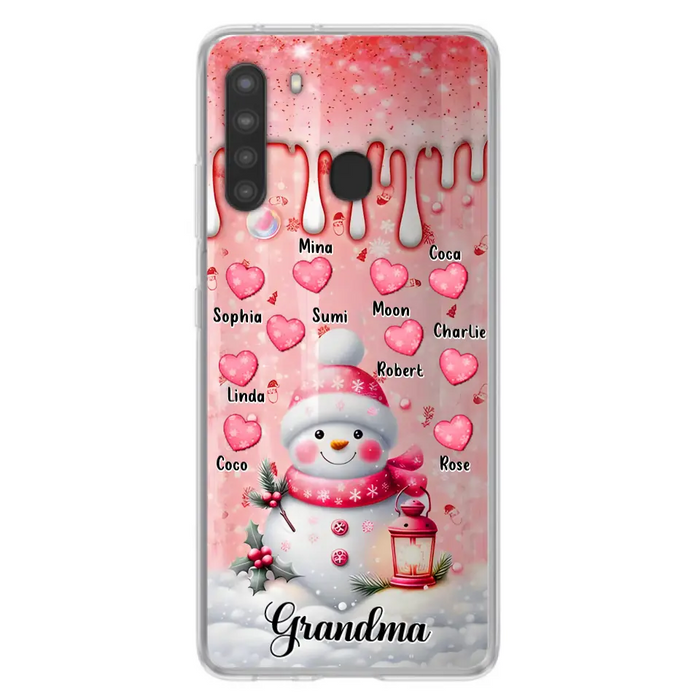 Personalized Snowman Grandma Phone Case - Christmas Gift Idea For Grandma - Up to 10 Kids - Case For iPhone/Samsung - Grandma