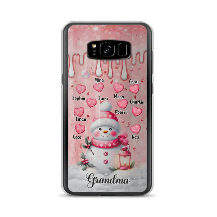 Personalized Snowman Grandma Phone Case - Christmas Gift Idea For Grandma - Up to 10 Kids - Case For iPhone/Samsung - Grandma