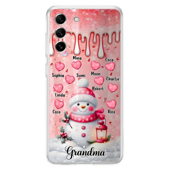 Personalized Snowman Grandma Phone Case - Christmas Gift Idea For Grandma - Up to 10 Kids - Case For iPhone/Samsung - Grandma