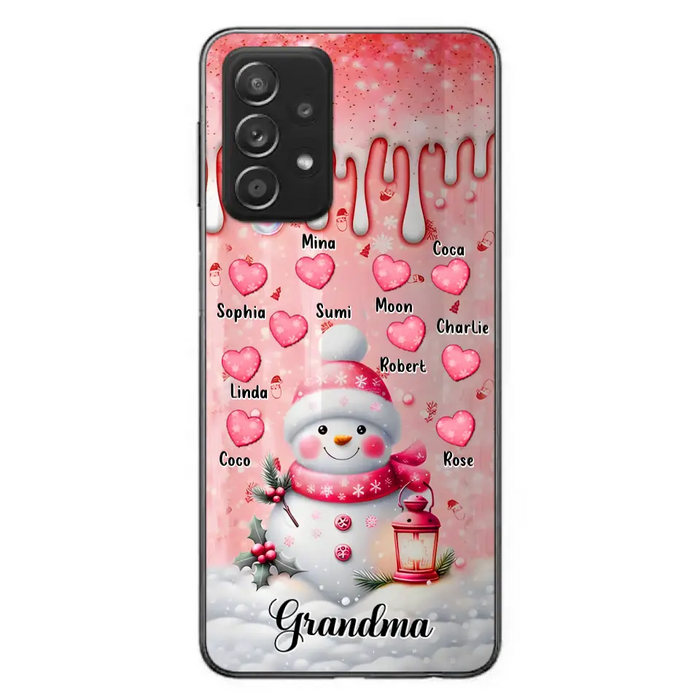 Personalized Snowman Grandma Phone Case - Christmas Gift Idea For Grandma - Up to 10 Kids - Case For iPhone/Samsung - Grandma