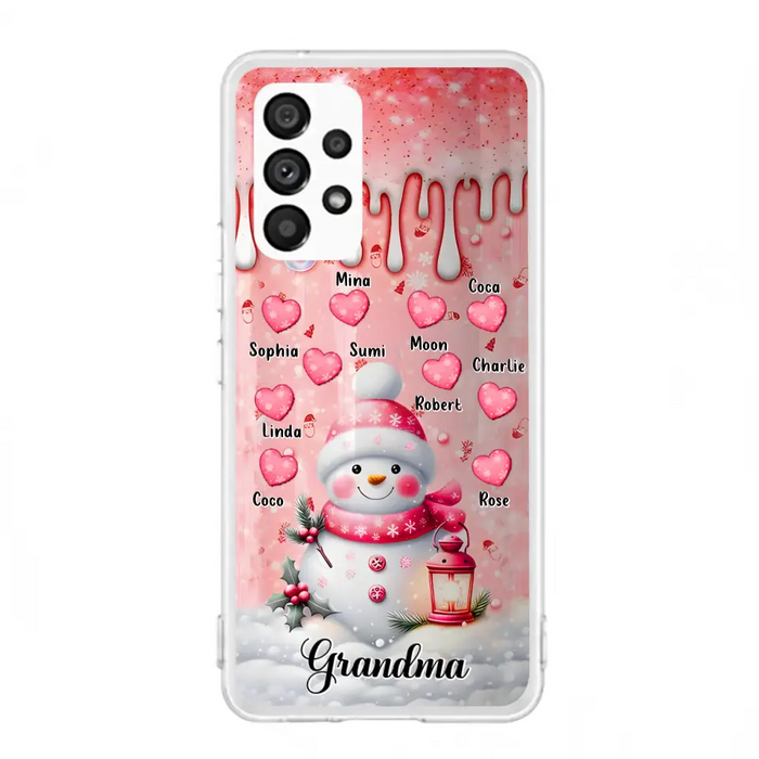 Personalized Snowman Grandma Phone Case - Christmas Gift Idea For Grandma - Up to 10 Kids - Case For iPhone/Samsung - Grandma