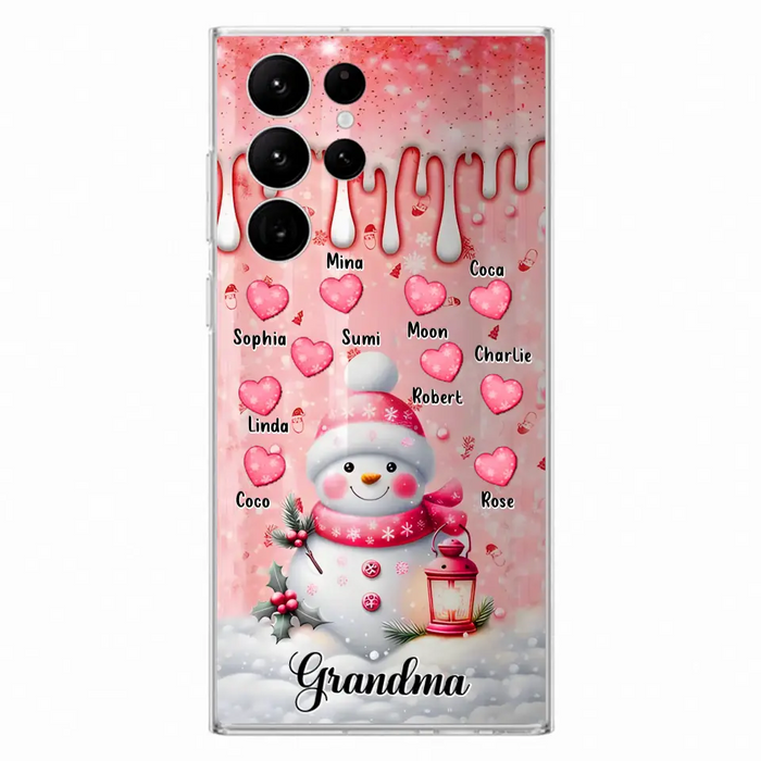 Personalized Snowman Grandma Phone Case - Christmas Gift Idea For Grandma - Up to 10 Kids - Case For iPhone/Samsung - Grandma