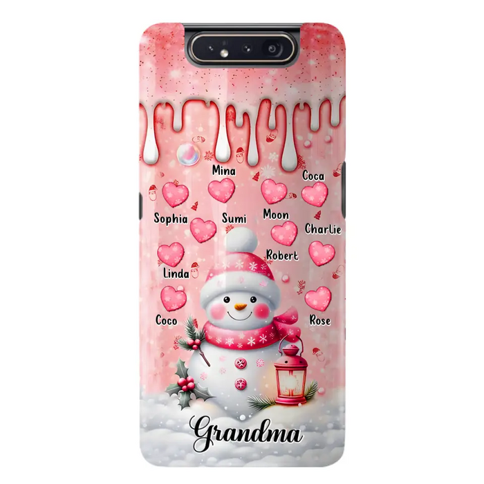 Personalized Snowman Grandma Phone Case - Christmas Gift Idea For Grandma - Up to 10 Kids - Case For iPhone/Samsung - Grandma