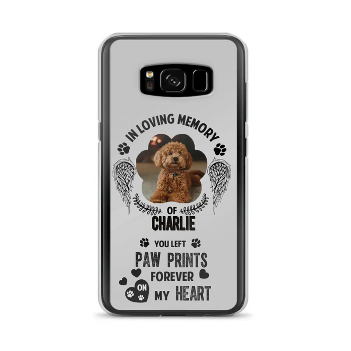 Personalized Memorial Phone Case - Upload Photo - Memorial Gift Idea For Pet Lover - You Left Paw Prints Forever On My Heart - Case For iPhone/Samsung