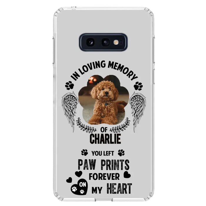 Personalized Memorial Phone Case - Upload Photo - Memorial Gift Idea For Pet Lover - You Left Paw Prints Forever On My Heart - Case For iPhone/Samsung