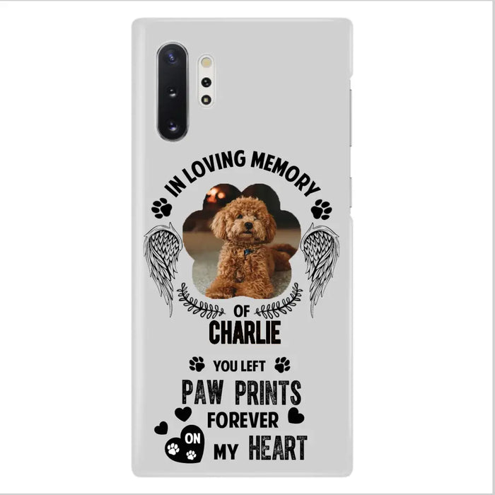 Personalized Memorial Phone Case - Upload Photo - Memorial Gift Idea For Pet Lover - You Left Paw Prints Forever On My Heart - Case For iPhone/Samsung