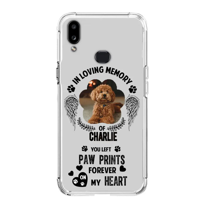 Personalized Memorial Phone Case - Upload Photo - Memorial Gift Idea For Pet Lover - You Left Paw Prints Forever On My Heart - Case For iPhone/Samsung