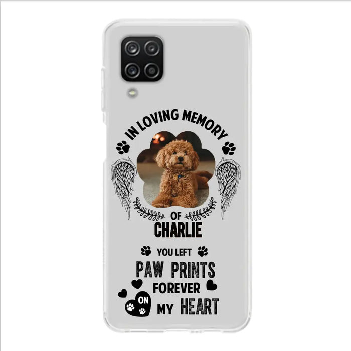 Personalized Memorial Phone Case - Upload Photo - Memorial Gift Idea For Pet Lover - You Left Paw Prints Forever On My Heart - Case For iPhone/Samsung