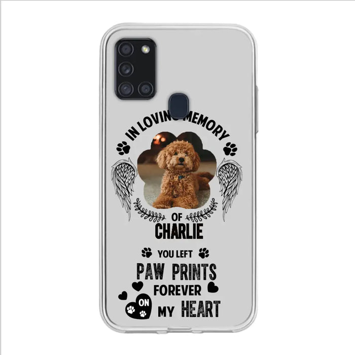 Personalized Memorial Phone Case - Upload Photo - Memorial Gift Idea For Pet Lover - You Left Paw Prints Forever On My Heart - Case For iPhone/Samsung