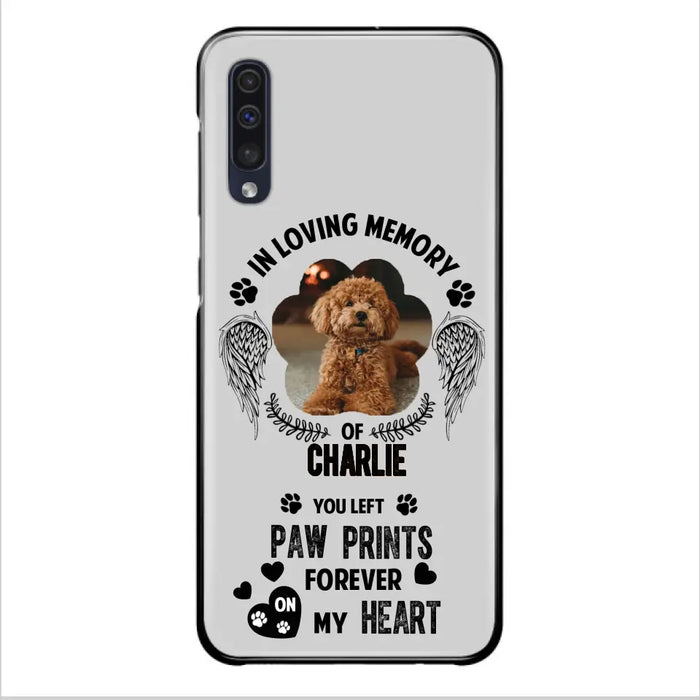 Personalized Memorial Phone Case - Upload Photo - Memorial Gift Idea For Pet Lover - You Left Paw Prints Forever On My Heart - Case For iPhone/Samsung