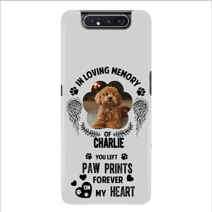 Personalized Memorial Phone Case - Upload Photo - Memorial Gift Idea For Pet Lover - You Left Paw Prints Forever On My Heart - Case For iPhone/Samsung