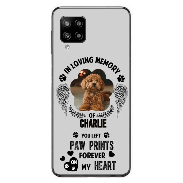 Personalized Memorial Phone Case - Upload Photo - Memorial Gift Idea For Pet Lover - You Left Paw Prints Forever On My Heart - Case For iPhone/Samsung