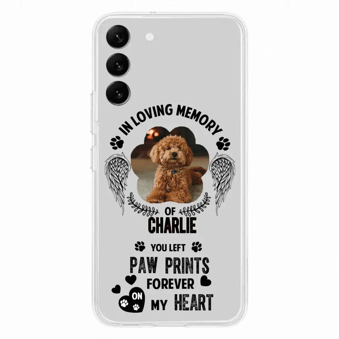 Personalized Memorial Phone Case - Upload Photo - Memorial Gift Idea For Pet Lover - You Left Paw Prints Forever On My Heart - Case For iPhone/Samsung