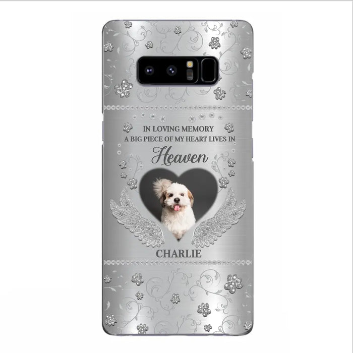 Personalized Memorial Phone Case - Upload Photo - Memorial Gift Idea For Pet Lover - A Big Piece Of My Heart Lives In Heaven - Case For iPhone/Samsung