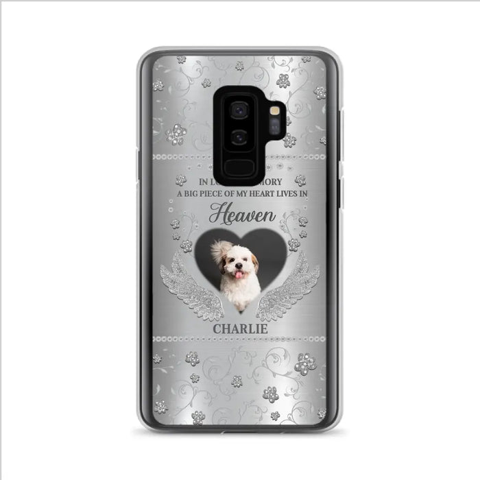 Personalized Memorial Phone Case - Upload Photo - Memorial Gift Idea For Pet Lover - A Big Piece Of My Heart Lives In Heaven - Case For iPhone/Samsung