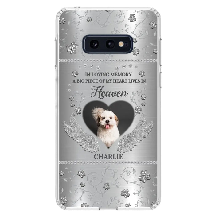 Personalized Memorial Phone Case - Upload Photo - Memorial Gift Idea For Pet Lover - A Big Piece Of My Heart Lives In Heaven - Case For iPhone/Samsung