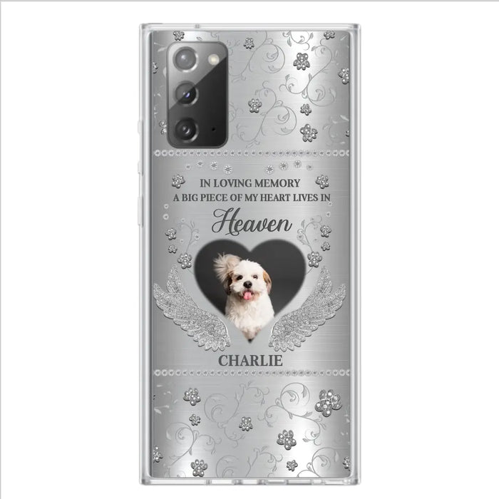 Personalized Memorial Phone Case - Upload Photo - Memorial Gift Idea For Pet Lover - A Big Piece Of My Heart Lives In Heaven - Case For iPhone/Samsung