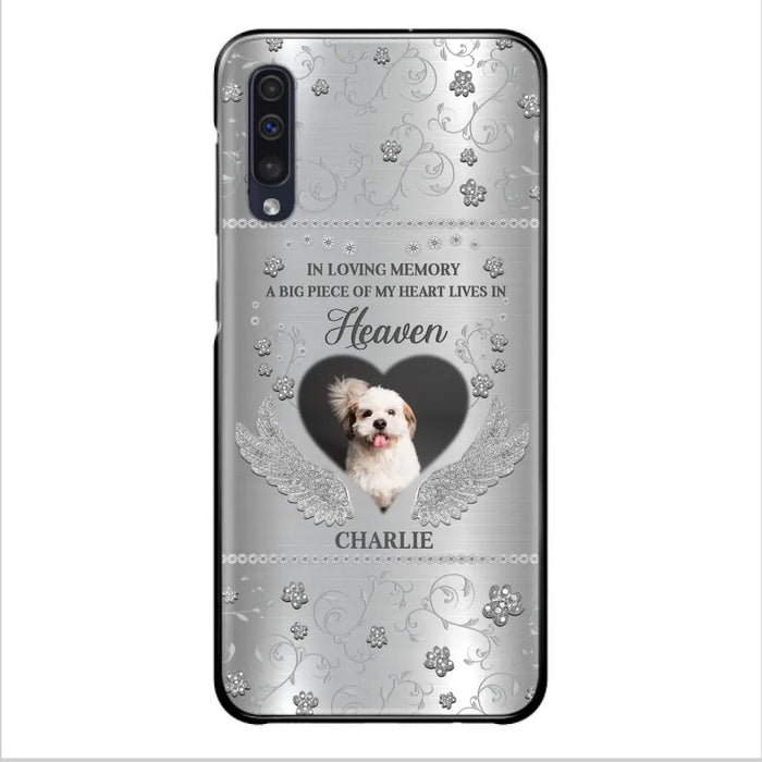 Personalized Memorial Phone Case - Upload Photo - Memorial Gift Idea For Pet Lover - A Big Piece Of My Heart Lives In Heaven - Case For iPhone/Samsung