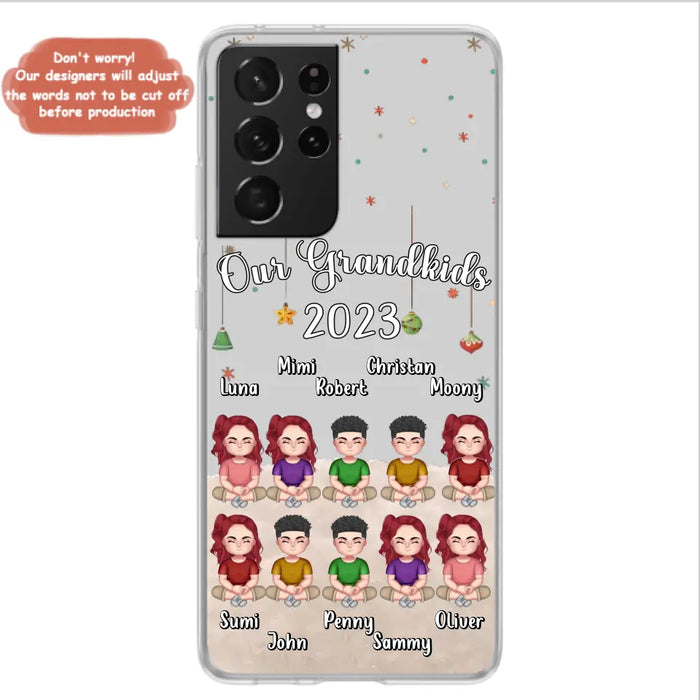 Custom Personalized Grandkids Phone Case - Gift Idea For Grandma - Upto 10 Grandkids - Our Grandkids 2023