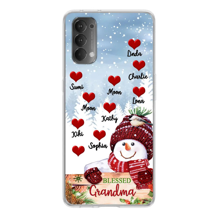 Personalized Snowman Grandma Phone Case - Christmas Gift Idea For Grandma - Up to 10 Kids - Case For Oppo/Xiaomi/Huawei - Blessed Grandma