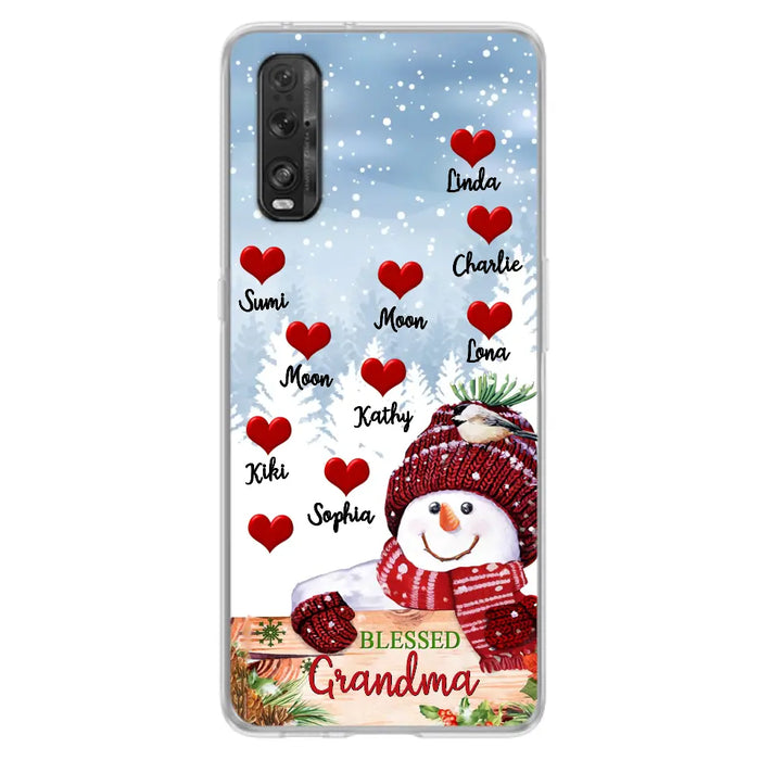 Personalized Snowman Grandma Phone Case - Christmas Gift Idea For Grandma - Up to 10 Kids - Case For Oppo/Xiaomi/Huawei - Blessed Grandma