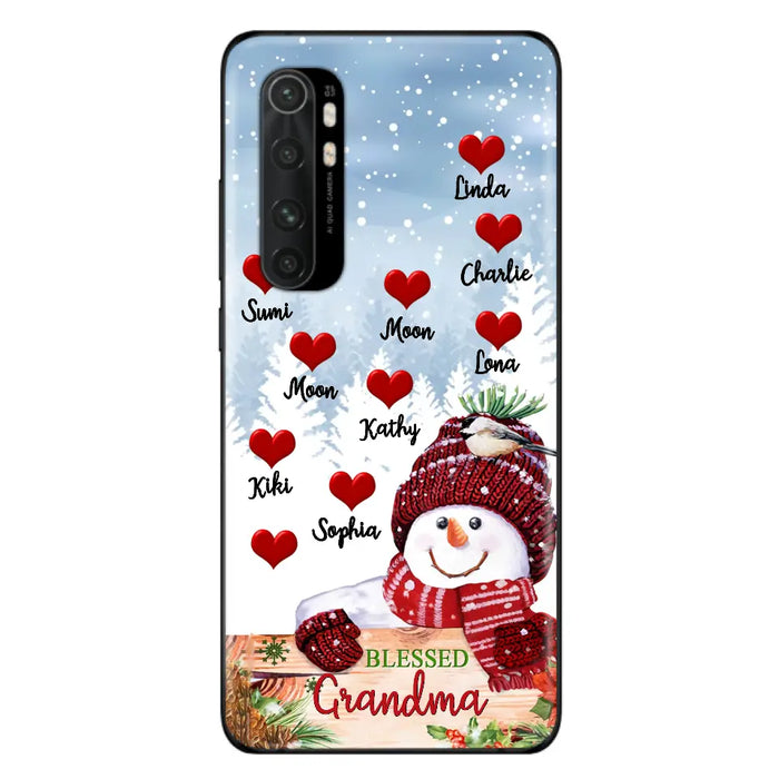 Personalized Snowman Grandma Phone Case - Christmas Gift Idea For Grandma - Up to 10 Kids - Case For Oppo/Xiaomi/Huawei - Blessed Grandma