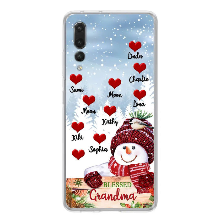 Personalized Snowman Grandma Phone Case - Christmas Gift Idea For Grandma - Up to 10 Kids - Case For Oppo/Xiaomi/Huawei - Blessed Grandma